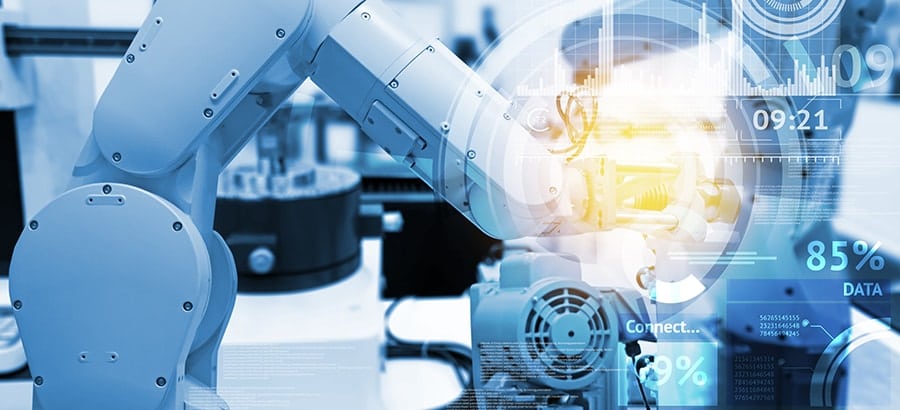 robotic hands working in manufacturing units