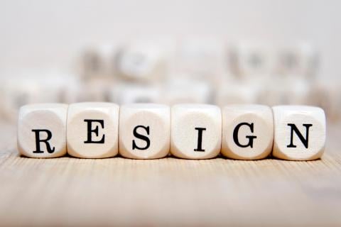 Word resign written on blocks