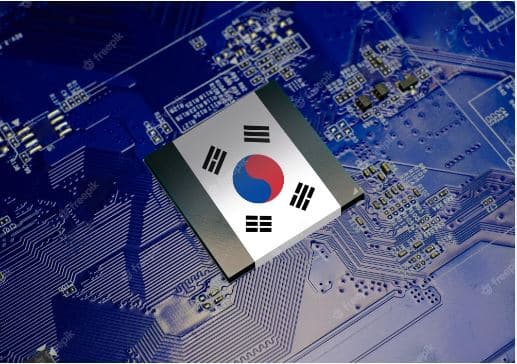 South Korea Flag + Semiconductor