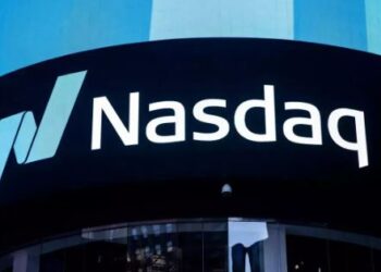 Nasdaq logo on a glass building