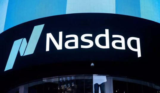 Nasdaq logo on a glass building