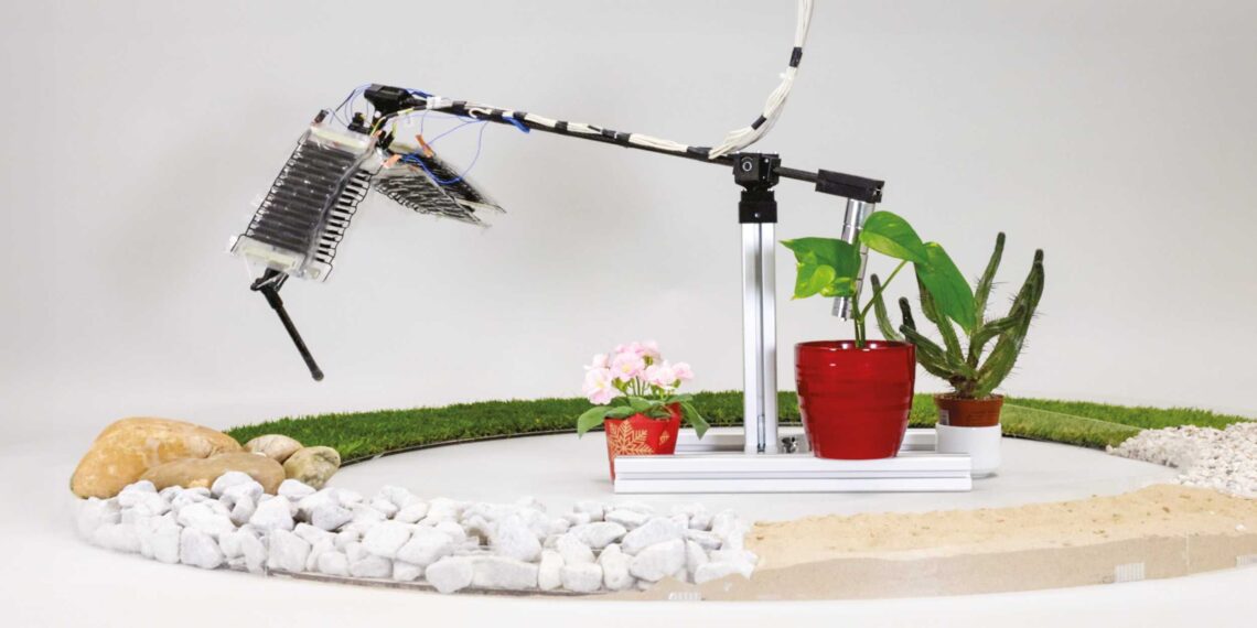 The robotic leg jumps across different terrains. (Image- Thomas Buchner, ETH Zurich und Toshihiko Fukushima, Max-Planck-Institut für Intelligente Systeme)