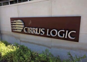 Cirrus Logic logo on building wall