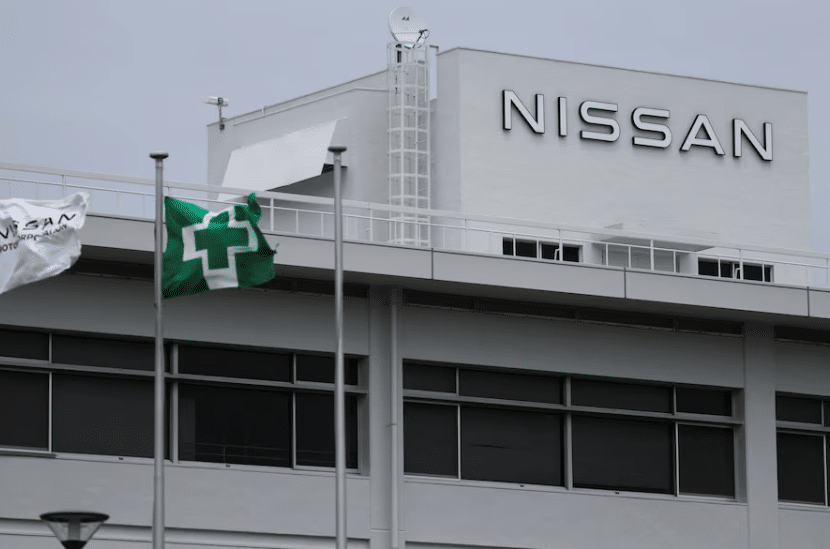 Nissan logo is seen atop of a building at Nissan Motor's Oppama plant in Yokosuka, Tokyo, Japan May 23, 2025. REUTERS/Issei Kato