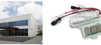 Exterior View of Kyocera’s Kagoshima Sendai Plant(left) ,Maxell’s All‑Solid‑State Battery Power Module(right)