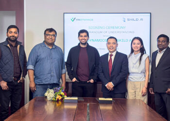 Representatives of VinDynamics and Skild AI at the signing ceremony of a Memorandum of Understanding (MoU) in San Mateo, California, USA.